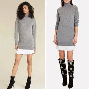 NEW Veronica Beard Soval Layered Sweater Dress Wool Blend Preppy Modest Neutral